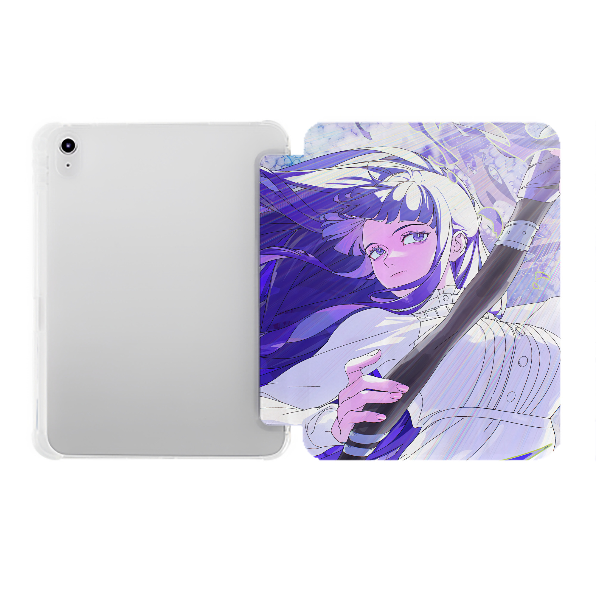 （画像用） 葬送のフリーレン Frieren IPad ケース ペン収納付き 三つ折りスタンド PUレザー×シリコン 対応機種9.5/10.5/10.9インチ